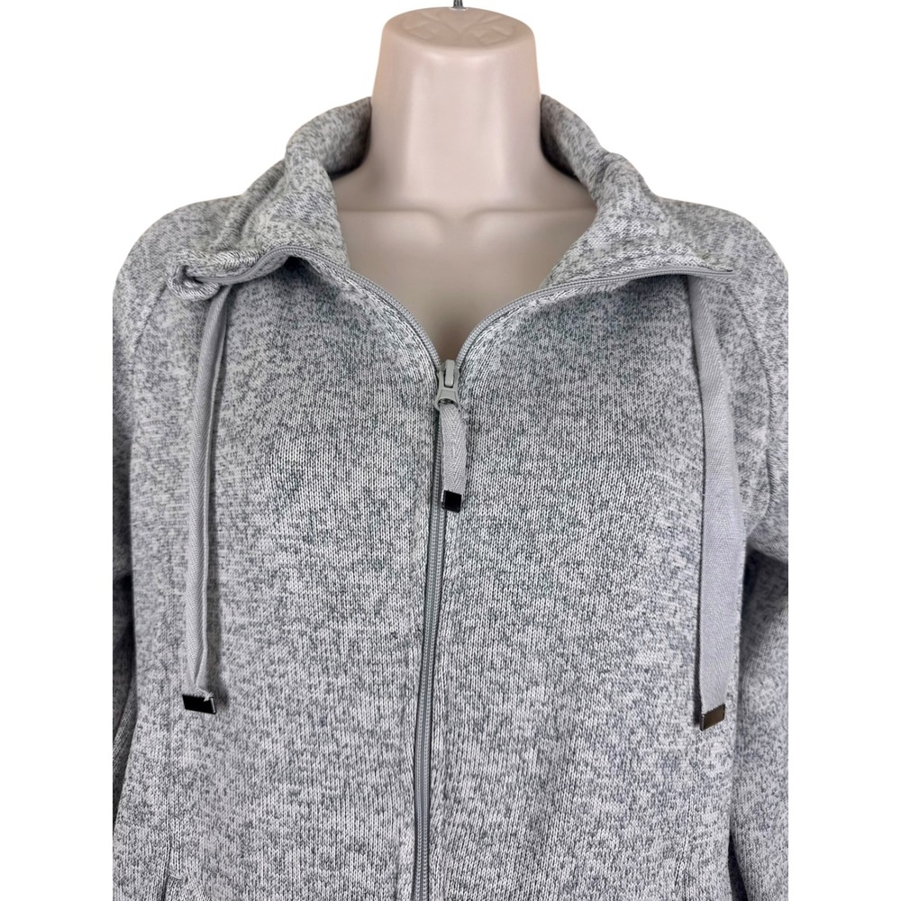 Danskin Now Cloud Melange Full Zip Fleece Jacket Gray L 12-14 - Picture 4 of 7